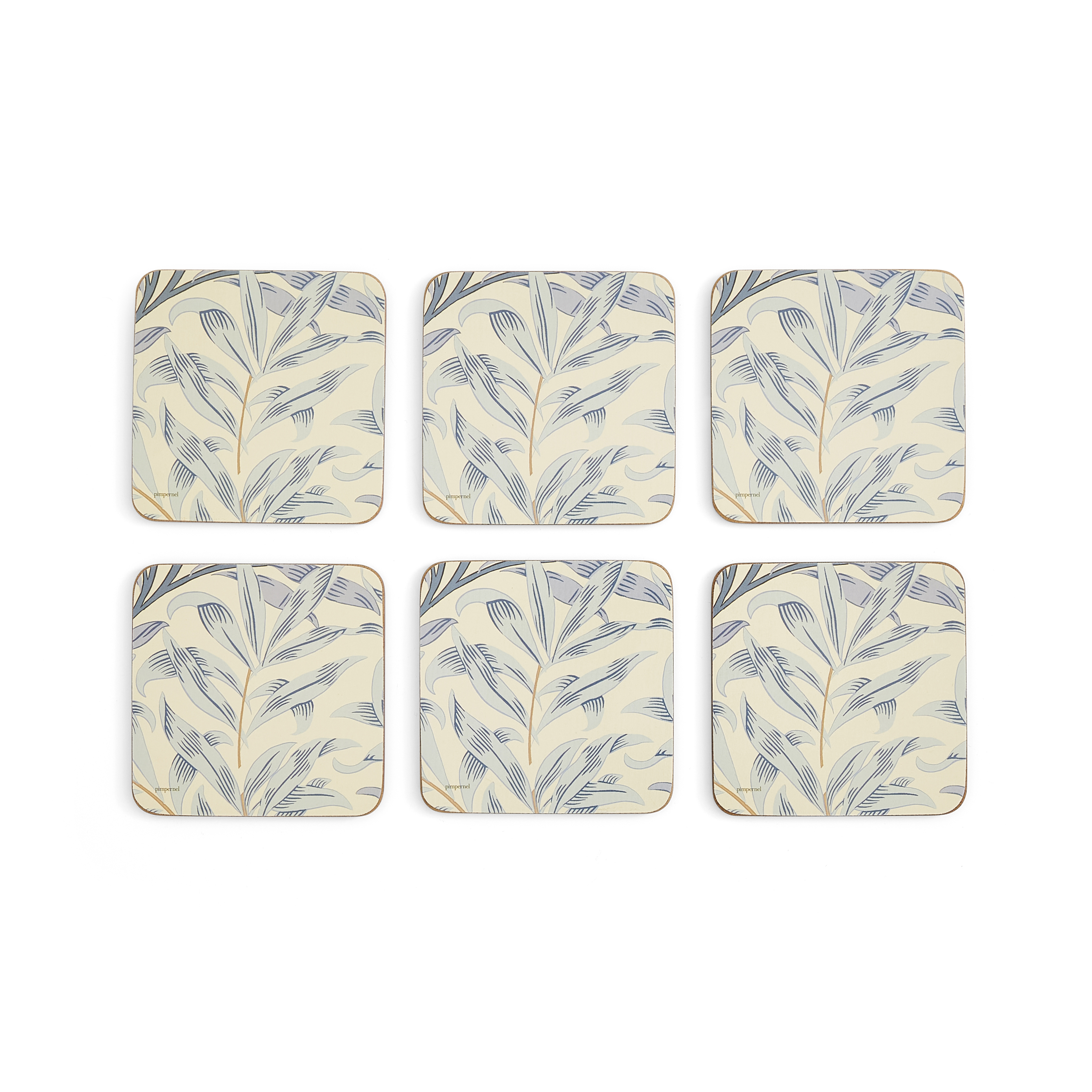 Morris and Co Willow Bough Blue Coasters Set of 6 image number null